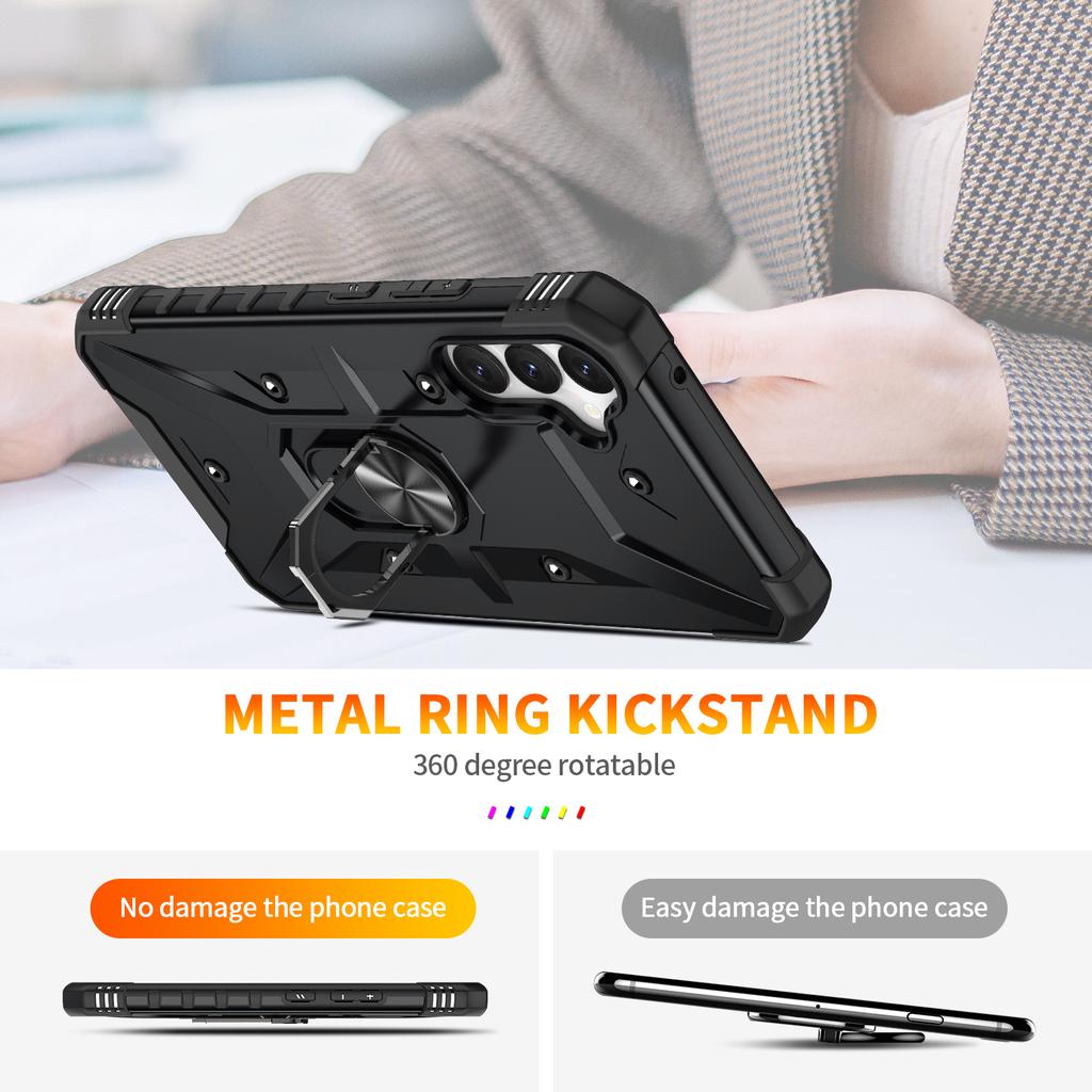 For Samsung Galaxy A54 5G PC+TPU Drop Protective Cover Ring Kickstand Mobile Phone Case