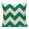 Polyester Green Geometric Stripe Wave Pillow Cover Decoratives Sofa Home Cushion Cover For Bedroom Living Room Decoration