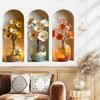 Realistic Three-Color Glass Vase Wall Sticker for Study Living Room Bedroom Dining Room Background Decor
