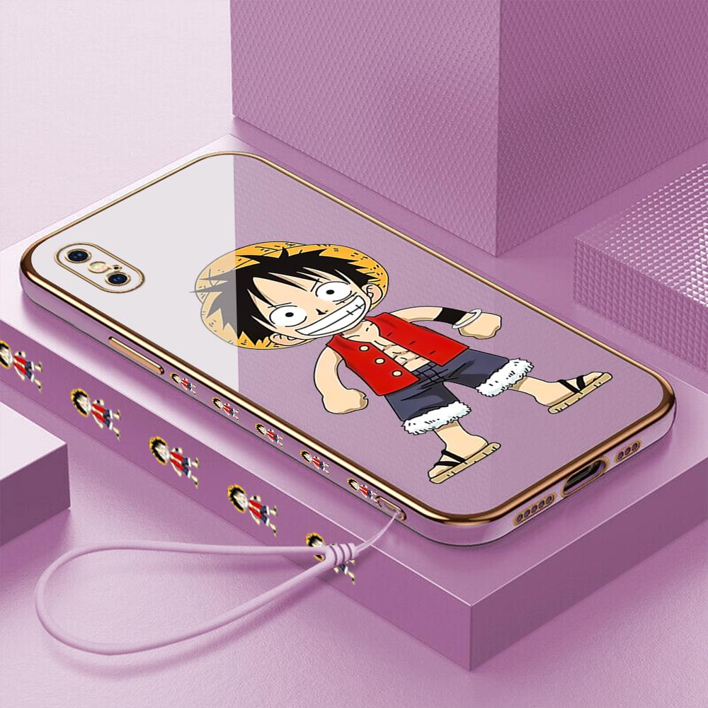 

Чехол для телефона с покрытием Луффи для OPPO A98 5G A15 Realme C3 VIVO V21E Infinix HUAWEI P30, мягкий чехол с квадратным краем Tecno Camon 19 Neo фиолетовый