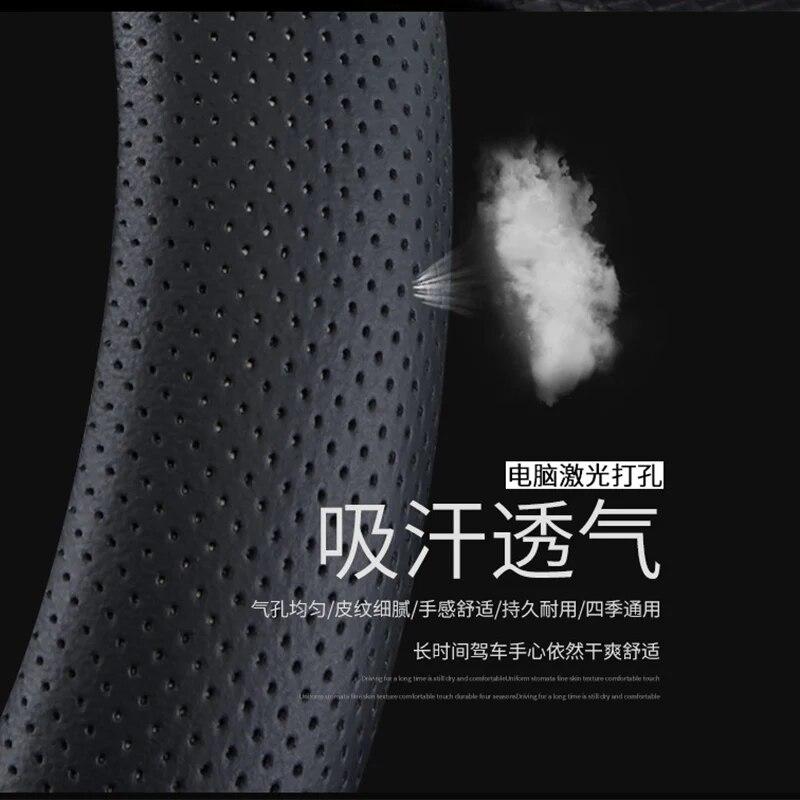 Kohlefaser +Echtleder Auto Lenkradabdeckung Rutschfest Für Tesla Model 3 2016 2018 Autozubehör