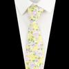 New Cotton Floral Tie For Men Women Soft Gentle Elegant Flower Necktie White Blue Yellow Narrow Skinny Wedding Party Accessories