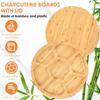 Charcuterie Board with Lid Handle Portable Cheese Boards with 7 Compartments Bamboo Meat Fruit Serving Tray for Kitchen Picnic