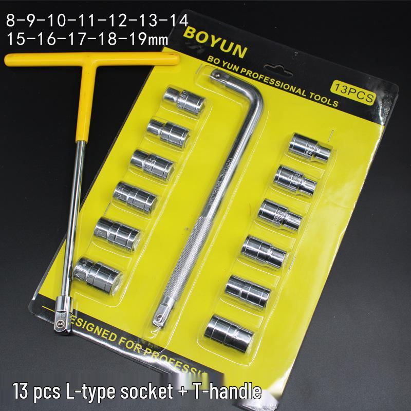 Multifunktionales T-Typ Sechskant-Steckschlüssel-Set für Autoreparatur und Reifenwechsel