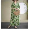 2025 Summer Floral Vacation Style Travel V-Neck Vintage Long Flesh Covering Dresses