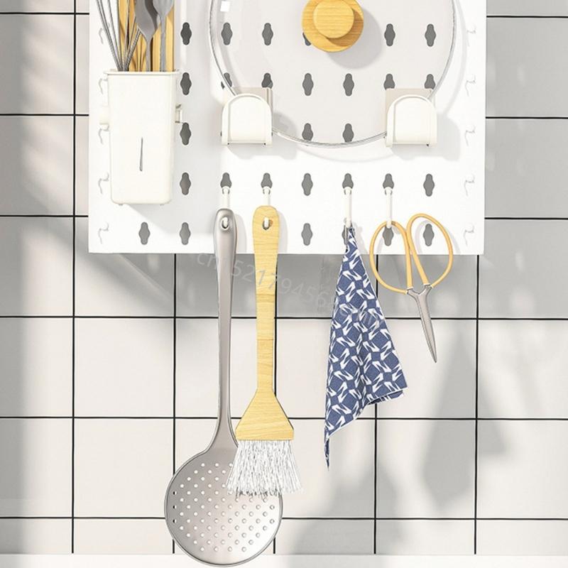 ABS Wall Mounted Bathroom Shelf Adhesive Without Drilling Easy Installation Protective Pipe Cover Storage Rack 6XDE