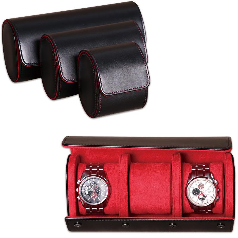 Watch packaging box storage sewing soft cloth PU leather watch leather box fixed leather bag