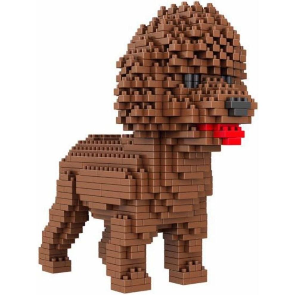 Pudel lub pies pudel. Figurka do złożenia z nanoklocków. 950 sztuk.