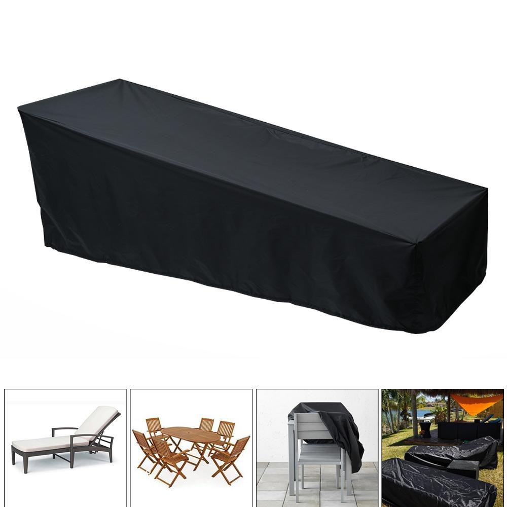 2 Pièces Housse de Chaise Longue d'Extérieur Patio Jardin Plage Housse de Fauteuil Inclinable Sac de Protection Meubles Imperméables Anti-Poussière Crème Solaire