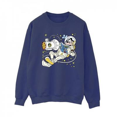 Womens/Ladies Goofy Reading In Space Sweatshirt