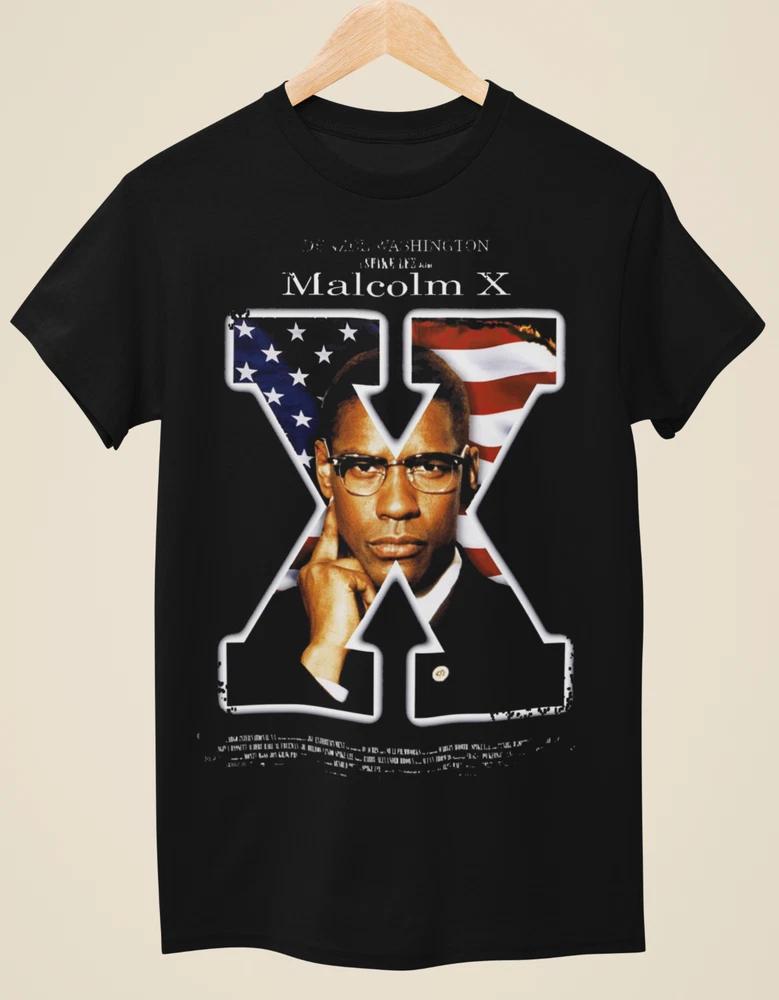 Malcolm X Movie Poster Inspired Unisex Black TShirt S