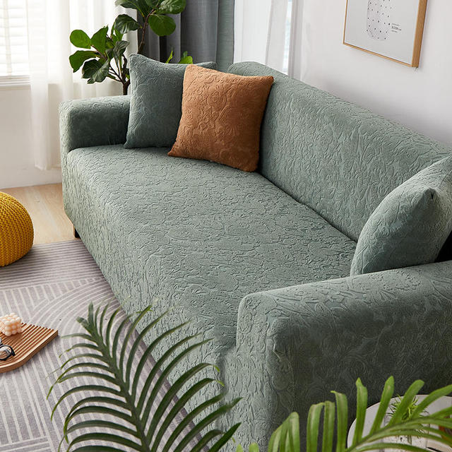 

Высокое качество, однотонный бархатный жаккардовый чехол с цветочной сеткой, чехол для дивана, чехол для дивана, моющаяся эластичная ткань для гостиной L(190-230cm)