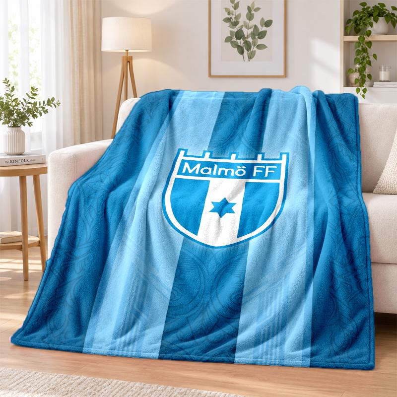 Malmö FF Printed Flannel Blanket Warm Comfort Bed Throw For Indoor Home Decoration