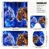 4Pcs Multicolor Background Shower Curtain Set with Non-Slip Bath Mat, Toilet Lid Cover, Contour Rug & 12 Hooks, Bathroom Decor
