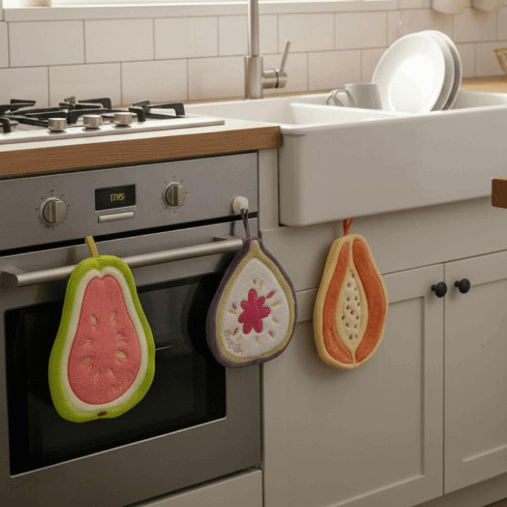Fast Drying Fruit Shaped Hand Towel Soft Wipe Cloth Durable Plush Handkerchiefs  Children