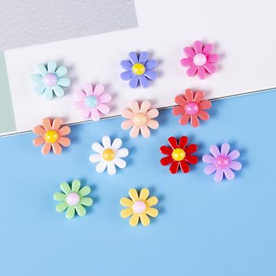 Hochwertige frische kleine Blume ohne Löcher einfache abgerundete Ecke Patch 10 Stück Haar-Accessoires helle Gesicht lose Perlen fünfblättrige Blume