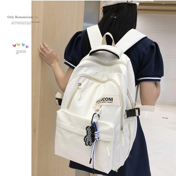 Schoolbag schoolbag male college student large capacity backpack new Japanese simple trend junior high school youth backpack female