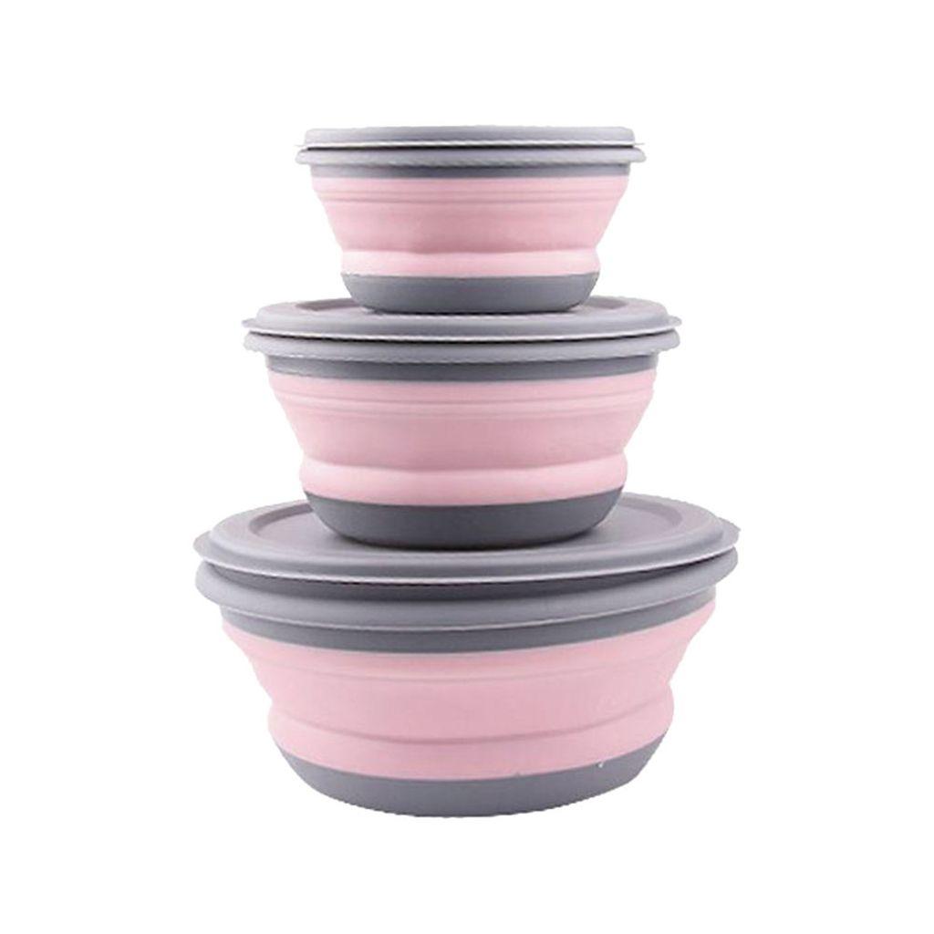 Camping With Lid Collapsible Bowl Sets Lunch Box Food Storage Container Folding Bowls Tableware