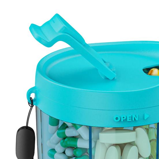 Pill Bottle Organizer Large Capacity Multiple Compartments Transparent Design Wide Opening Pill Box Medicine Tablets Organizer