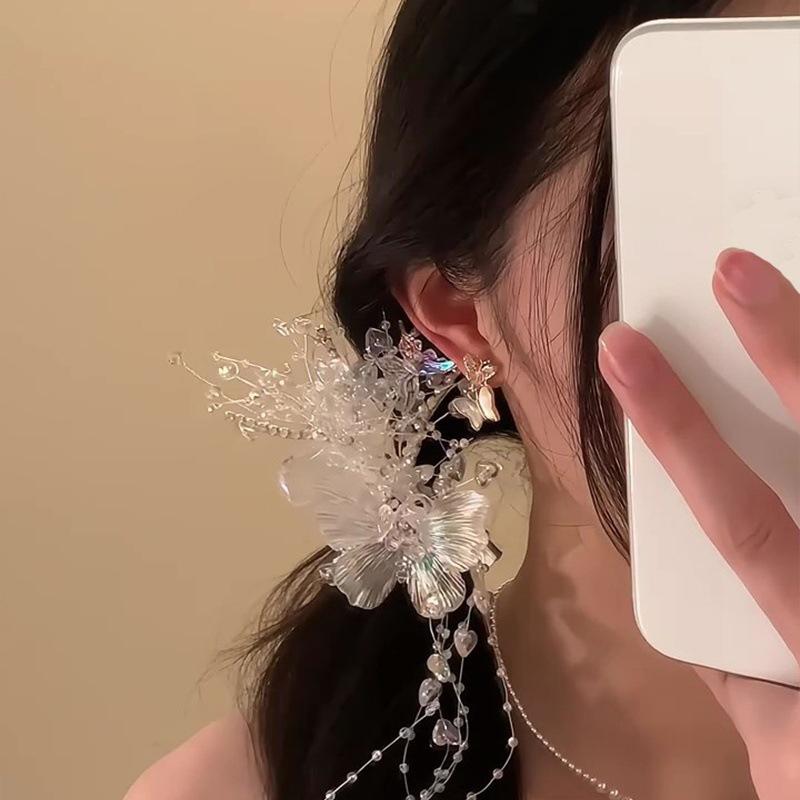 Butterfly Fringe  Hair Clips For Women Girls Fairy Temperament Sweet Princess Hairpins  Bride Hair Accessories