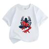 Kids Boys Girls Crew Neck Short Sleeve T-Shirt, 100% Cotton Casual Tees, Cool Super Hero Spider Print Soft Breathable Summer Tops for Daily Play Outdo
