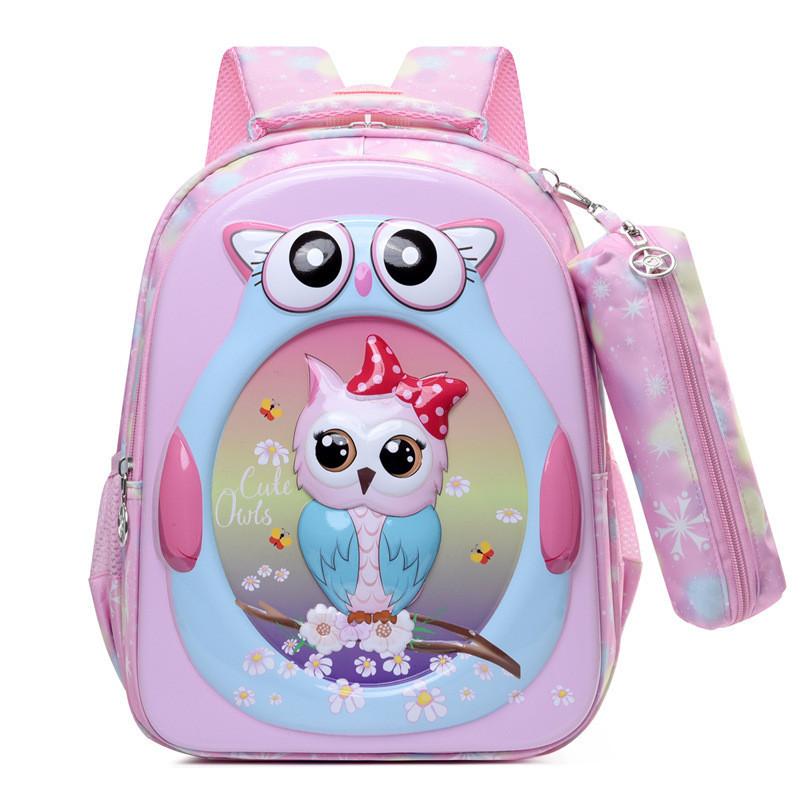 Breathable Nylon Backpack For Children Colorful Animal Patterns Unisex Primary School Bag