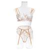 New popular sexy flower embroidery French underwear mesh stitching gather fun pure desire multi-piece underwear women