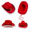Santa Claus Party Christmas Cowboy Hat Western Red Felt Hats Wide Brim Cowgirl Hat Jazz Hat for Women Men Costume Accessories