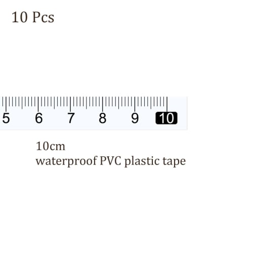 Kozelo 10-Piece Set of Self-Adhesive Tape Measures, Metric, 10cm x Left to Right Reading, Waterproof Sticky Ruler Tape, Clear