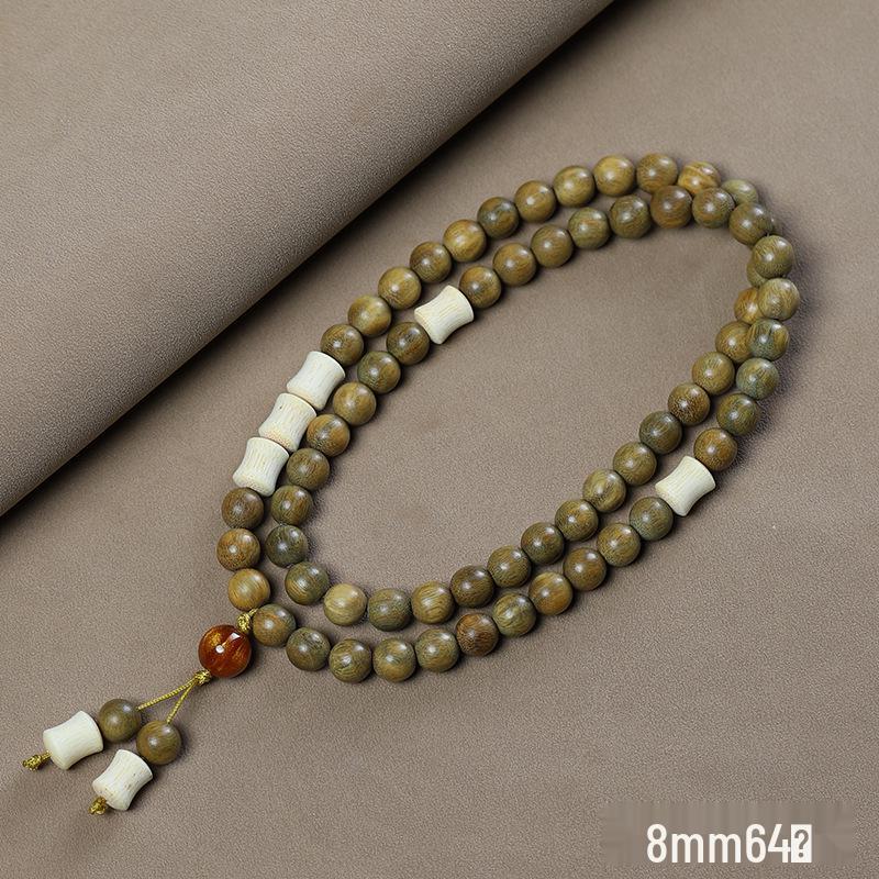 Chinese Green Sandalwood & Jade Multi-Circle Women's Light Purple Bead Bracelet