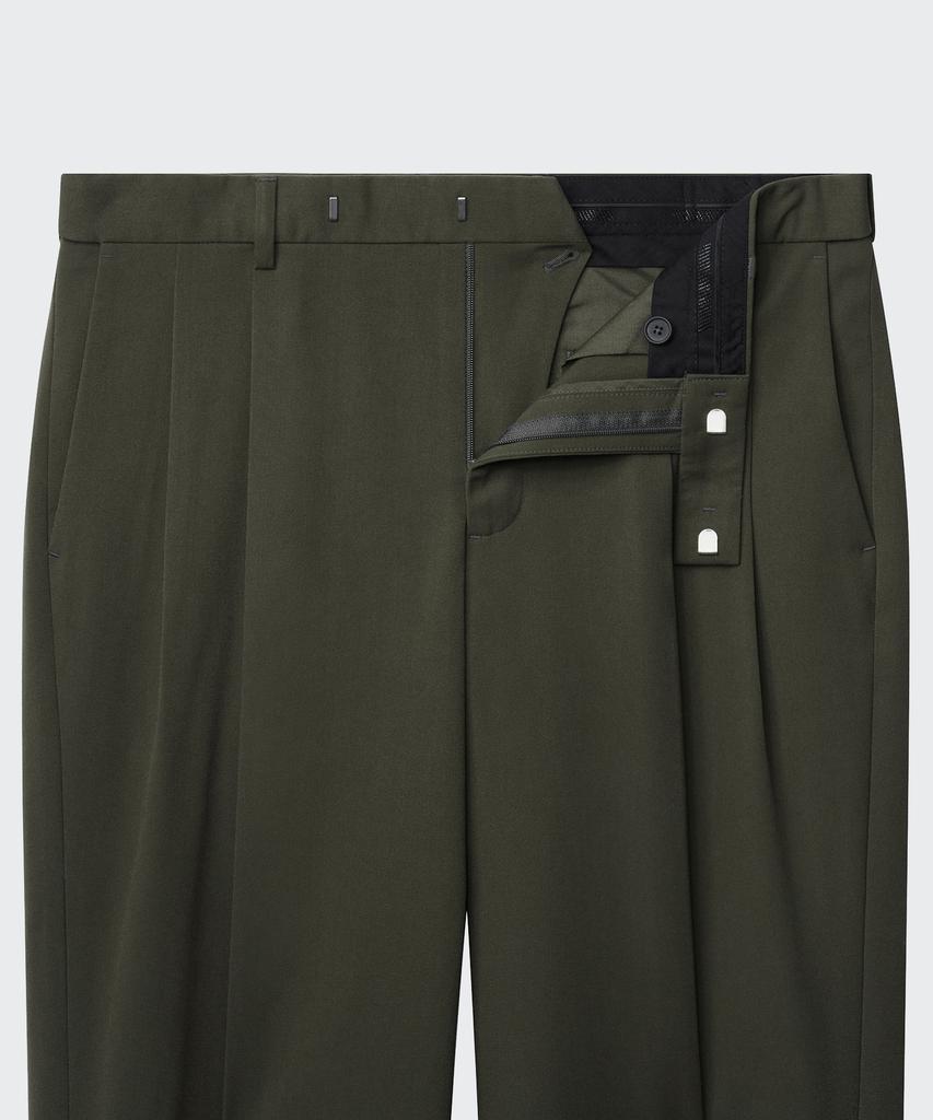 Musinsa Standard Real Wide Hidden Banding Slacks [Dusty Khaki]