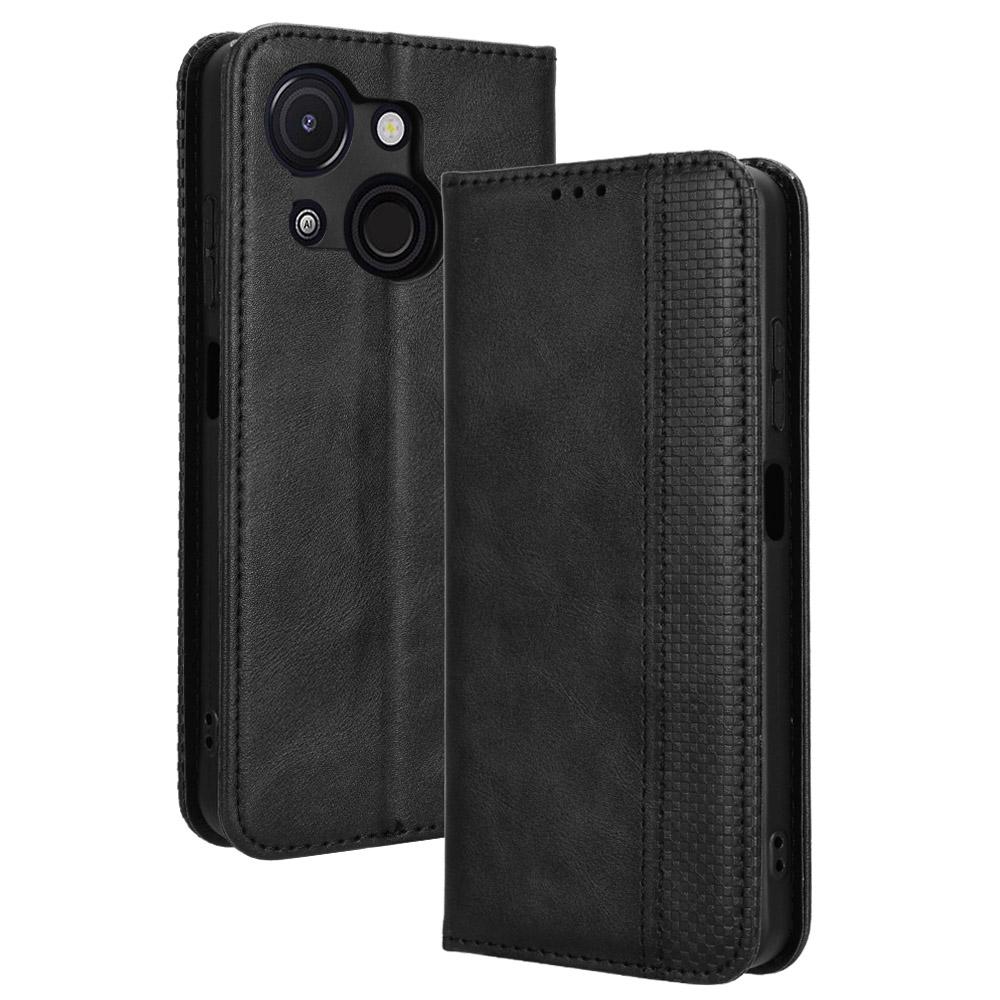 

For itel A50C A669L Leather Case Wallet Stand Retro Texture Phone Cover A