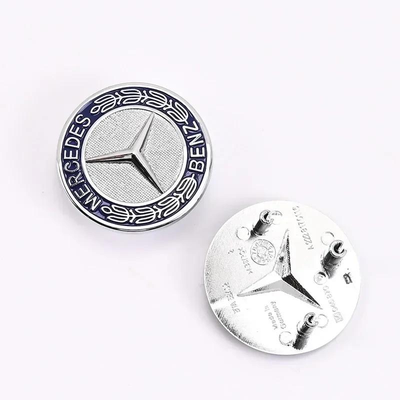 2025 Gorący 38mm 42mm 3 Piny ABS Emblemat Samochodowy Grill Przedni Krawędź Maski Odznaka na Maskę dla Mercedes Benz Stary Model Klasy C/E/S C200 E300 S4