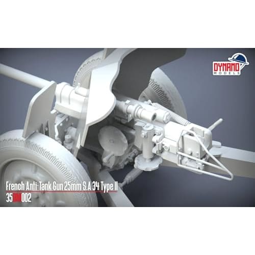 Dynamo Models 1/35 French Hotchkiss 25mm S.A. 34 Type 2 Anti-Tank Gun Plastic Model DYN35DM002