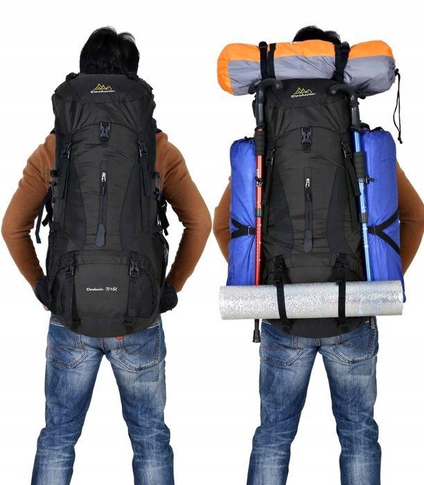 Sac à dos randonnée - léger - imperméable - 70l - nylon résistant - housse de pluie incluse