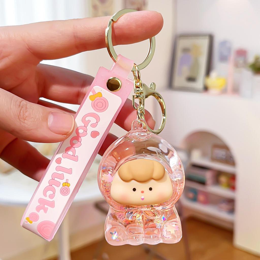 Douyin Blinking Fruit Charms Acrylic Keychain - Cute Oil-Filled Pendant Gift Ornament