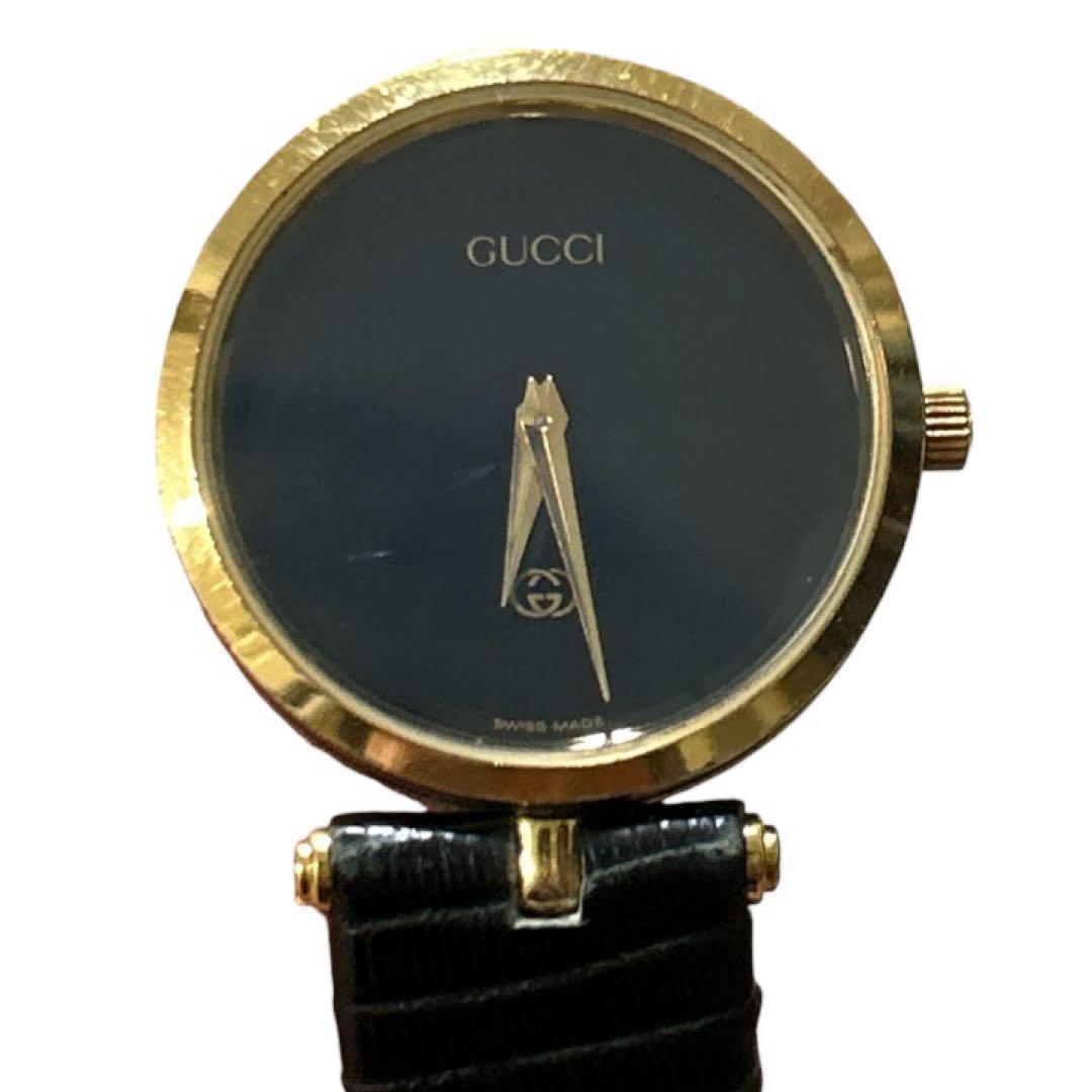 Used [Working Item] GUCCI Old Gucci Watch Ladies Black Gold Vintage