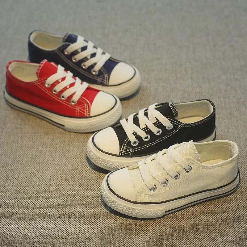 Girls' 2023 Autumn Canvas Shoes - Korean Style, Flat, Casual, Trendy, All-Match, White.