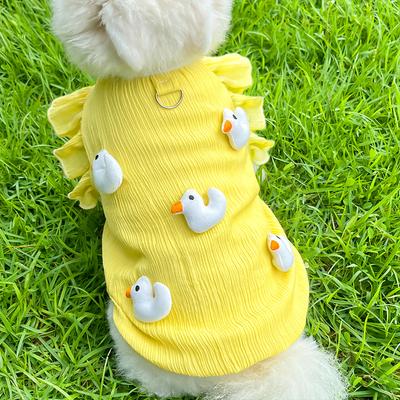 Medium Dog Pet Cat Duck Cute Top Traction Dog Cat Supplies Teddy Bigbear Corgi Dog Clothes