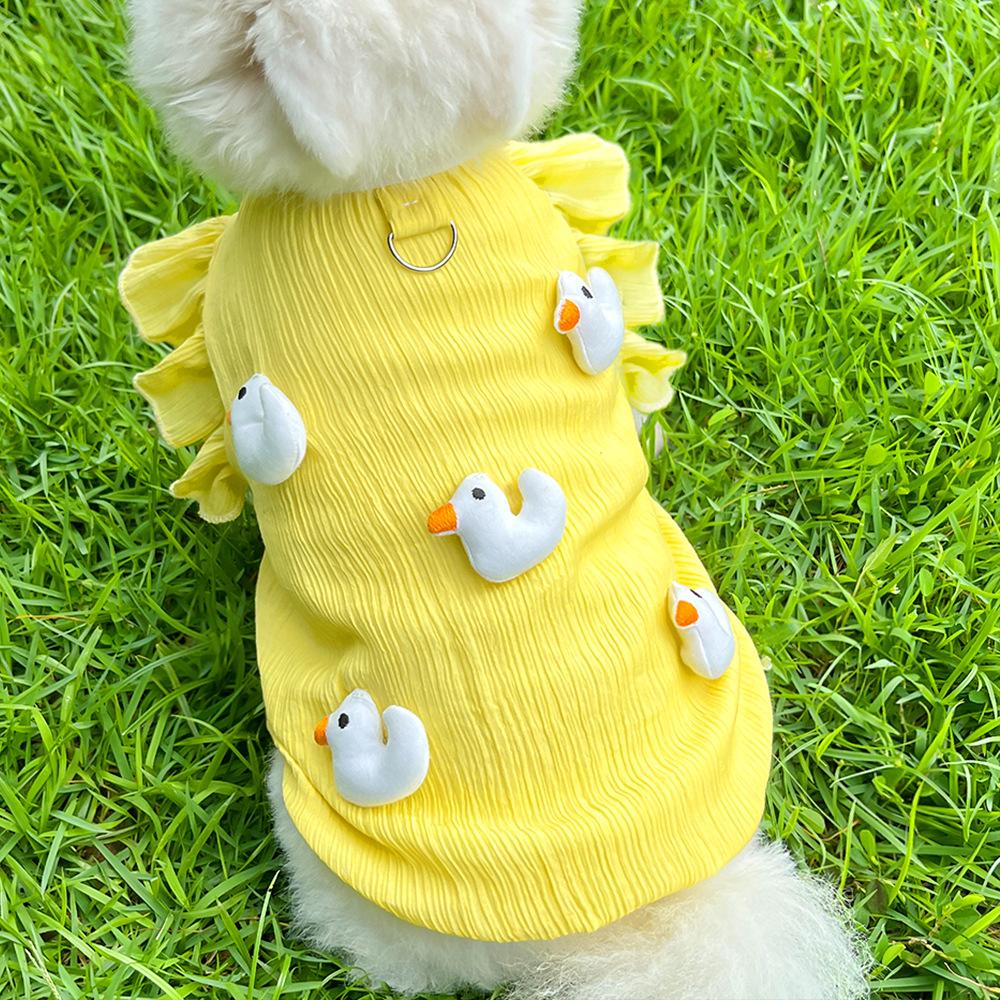 Medium Dog Pet Cat Duck Cute Top Traction Dog Cat Supplies Teddy Bigbear Corgi Dog Clothes
