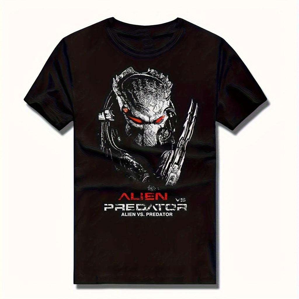 Unisexs Graphic Tee Featuring Alien Vs Predator ShortSleeved And Casual With A SciFi Theme Crew Neck Design