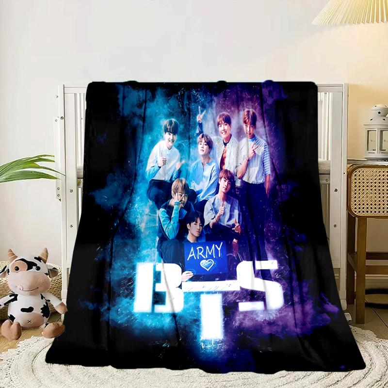 Colorful kpop Artwork Blanket Flannel Blanket for bed, sofa, Camping, Hiking, Picnic Essentials, gift for family Fan gifts