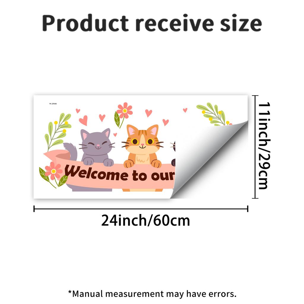Creative Cartoon Kitten Home English Living Room Bedroom Children's Room Home Decor Self-Adhesive Wall Decals
