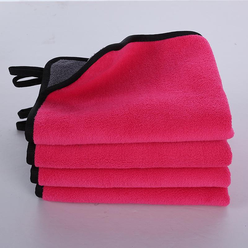 Thickened Double-Sided Coral Fleece Car Wash Towel - Water-Absorbent & Quick-Drying Cleaning Cloth with Custom Logo
