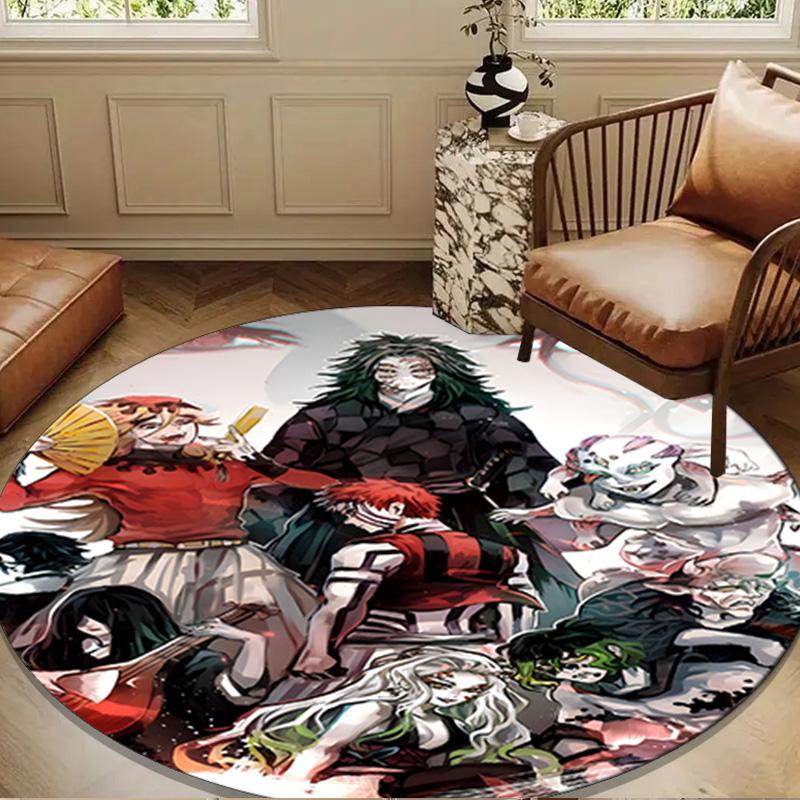 Anime Slayer Adventure  Round Rug for Livingroom,Bedroom, Palyroom, Chair Rug, Area rug, Circle Carpet, Large Size Fan Christmas gift