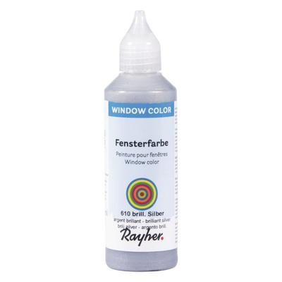 Window-Color Easy Paint, Bottle 80 Ml, Shiny Silver