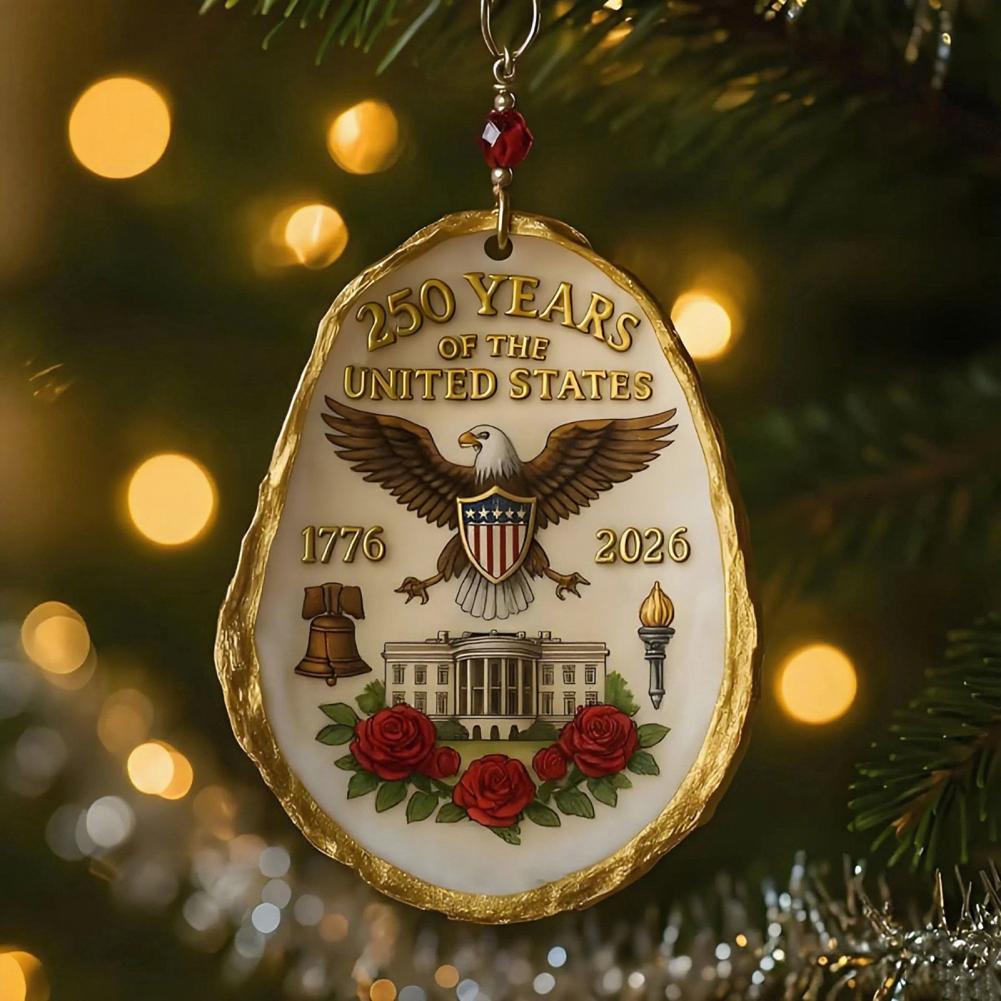 Commemorative Oyster Ornament United States Theme Oyster Ornament 250th Anniversary Patriotic Oyster Shell for Christmas