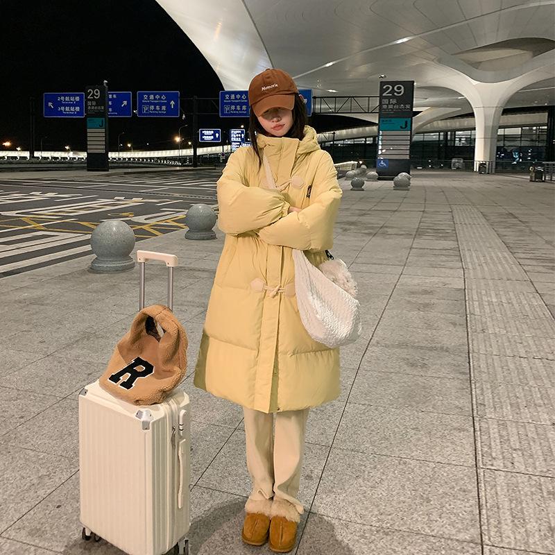 Down cotton-padded clothes women's long over-knee winter loose women's clothing warm and thin cotton-padded jacket