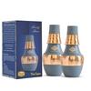 Pure Copper Bedroom Bottle with Inbuilt Glass Storage & Drinkware, Volume 1.25 Litre (Pack of 2)