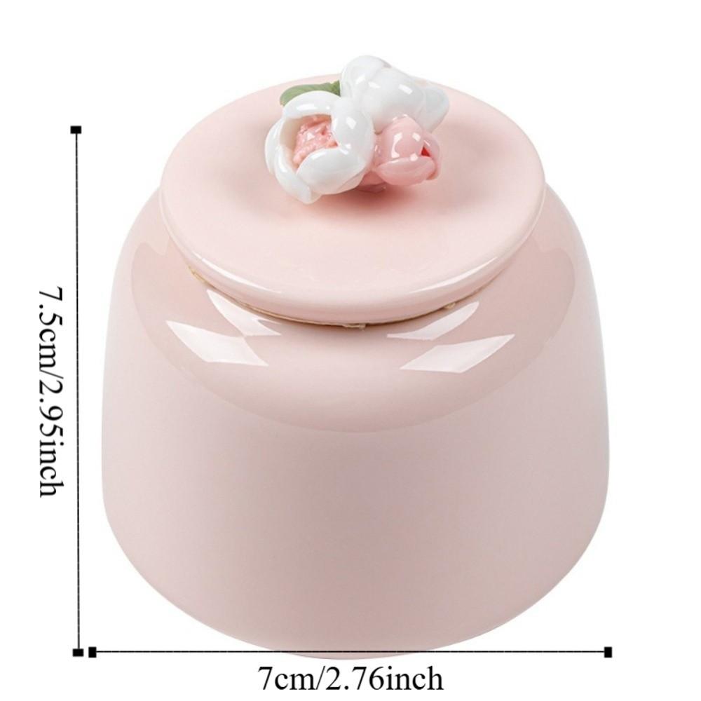 Moisture Proof Ceramic Tea Jar Pink Tea Sealed Jar Creative Tea Tin Can  Kitchen